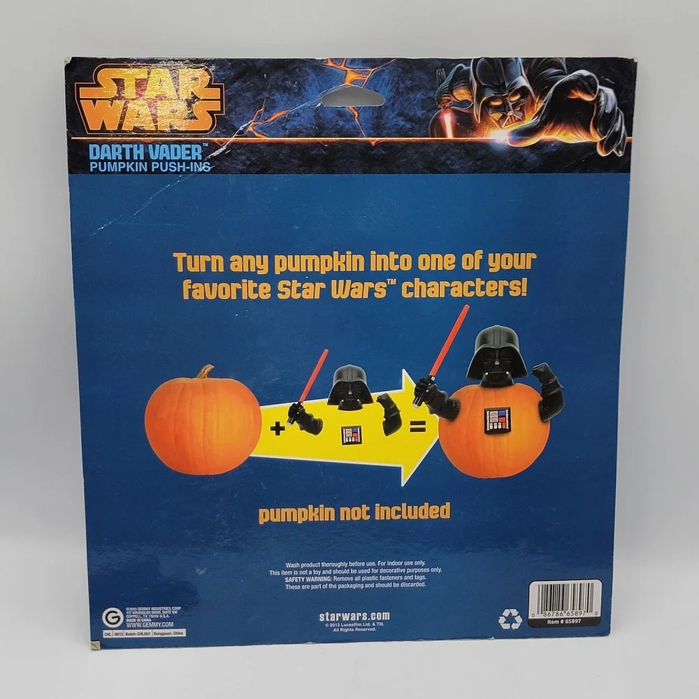 Disney Star Wars Darth Vader‎ Yoda Pumpkin Push Ins, Halloween Decor NEW